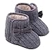 Auxma Bebé niña Bowknot Soft Sole Zapatos Invierno cálido Calzado Botas (13(9-12 mese), Gris)