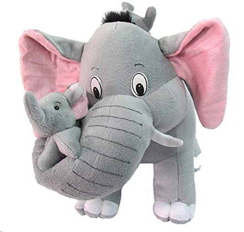 Image of HUG 'n' FEEL SOFT TOYS Soft Toys Long Soft Lovable hugable Cute Giant Life Size Figure Toy Bear Plush & Stuffed Toys (ELEPAHNT with Baby) Lovely Teddy Figure Toy