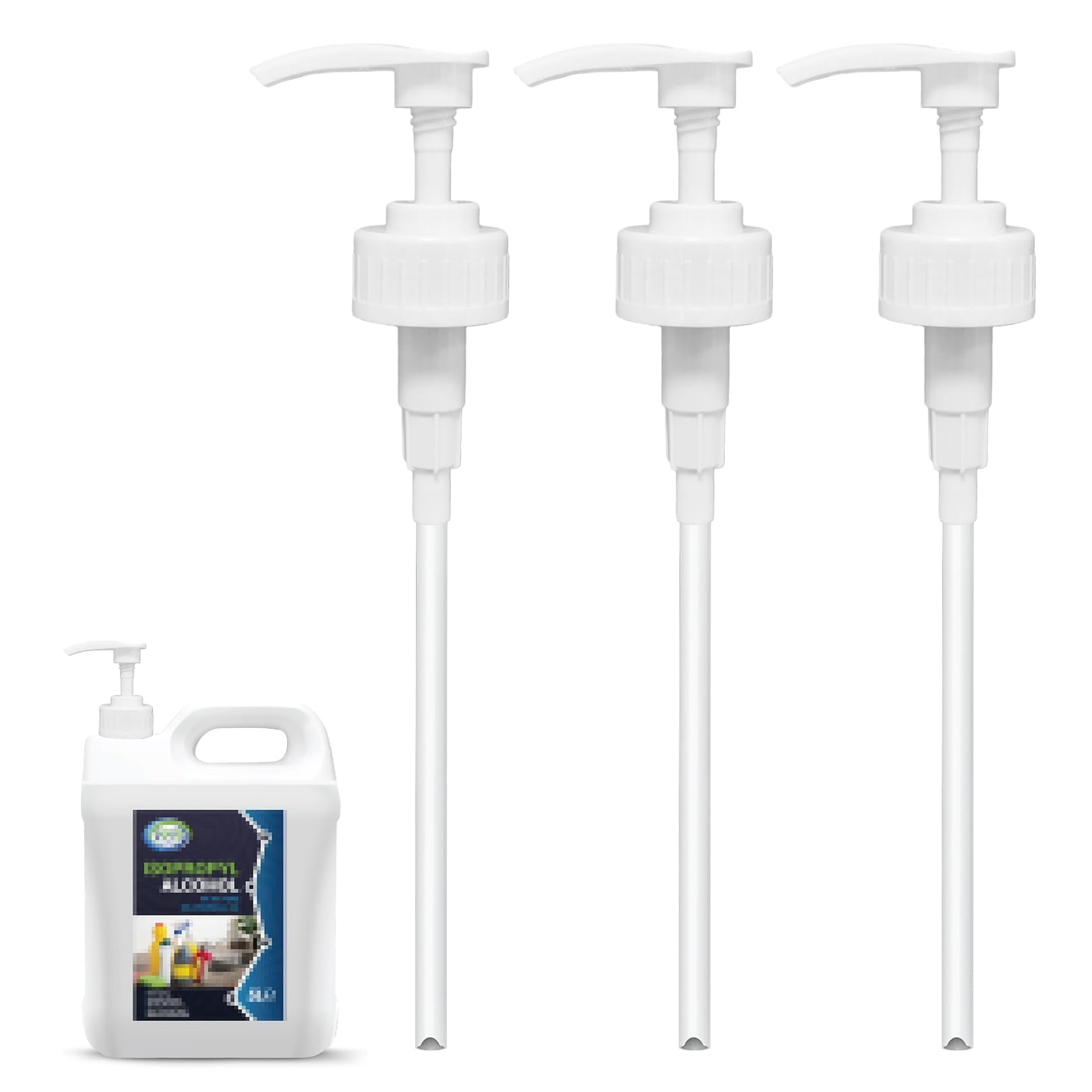 3 Pcs 5L Bottle Pump Dispenser for Isopropyl Alcohol Pump for 5ltr Container Cleaning With Tube 4ml Dose Ideal for Shampoo, Alcohol, Oils, Perfumes, Fragrances for Isopropyl 5l Pump Dispenser