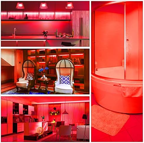 iNextStation Red LED Strip Light, 16ft/5M 2835 SMD 300 LEDs 12V Flexible Waterproof LED Tape (NO Power Supply/Plug)
