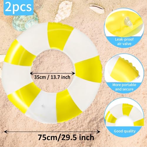 Image of 2 PCS Inflatable Pool Floats for Swimming Pool Party Lake Beach Adults - Floaties Pool Tubes Swim Rings Tubes Floaties for Beach Pool Party Decorations