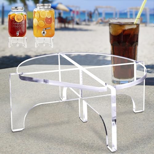 BESHIGH Acrylic Beverage Dispenser Stand Only, Fit Max 10 Inch Glass Drink Dispenser and Water Jug Holder, Plant Stand, Cake Display Stand for Parties and Catering Events