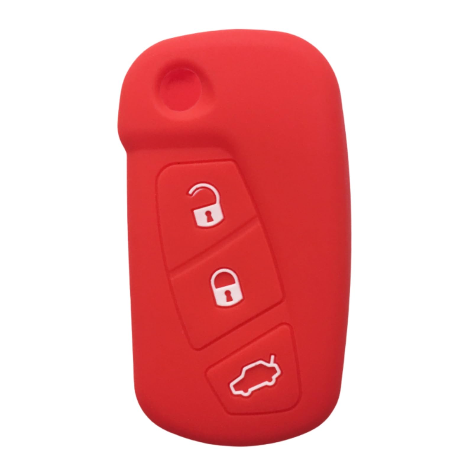 OTMIKSilicone Car Key Cover Case for Ford KA MK2 Urban Street 3 Button Remote Shell Holder (Red)