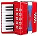 Classic Cantabile Bambino Rosso Kinder Akkordeon, Rot (ab 3 Jahre, 17 Noten Tasten, 8 Bässe, einstellbare Schulter-Trageriemen)
