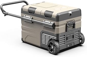 Adventurer Alpicool 35L 12v & Mains Dual Compartment Rugged Camping Portable Wheeled Compressor Fridge