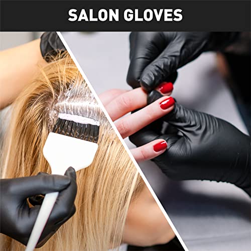 Okiaas Black Disposable Gloves Medium, Vinyl Gloves Disposable Latex Free, 5 Mil, 50 Count, For Food Prep, Household Cleaning, Hair Dye, Tattoo #TOP4