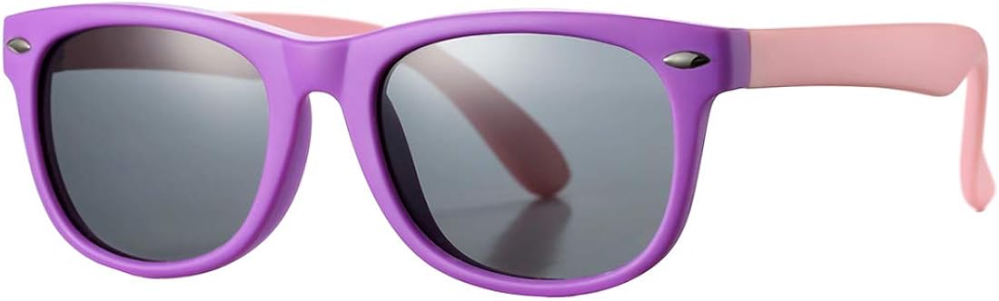 Kids Polarized Sunglasses TPEE Rubber Flexible Shades for Girls Boys Age 3-9 (Blue Frame/Blue Mirror Lens) : Clothing, Shoes & Jewelry