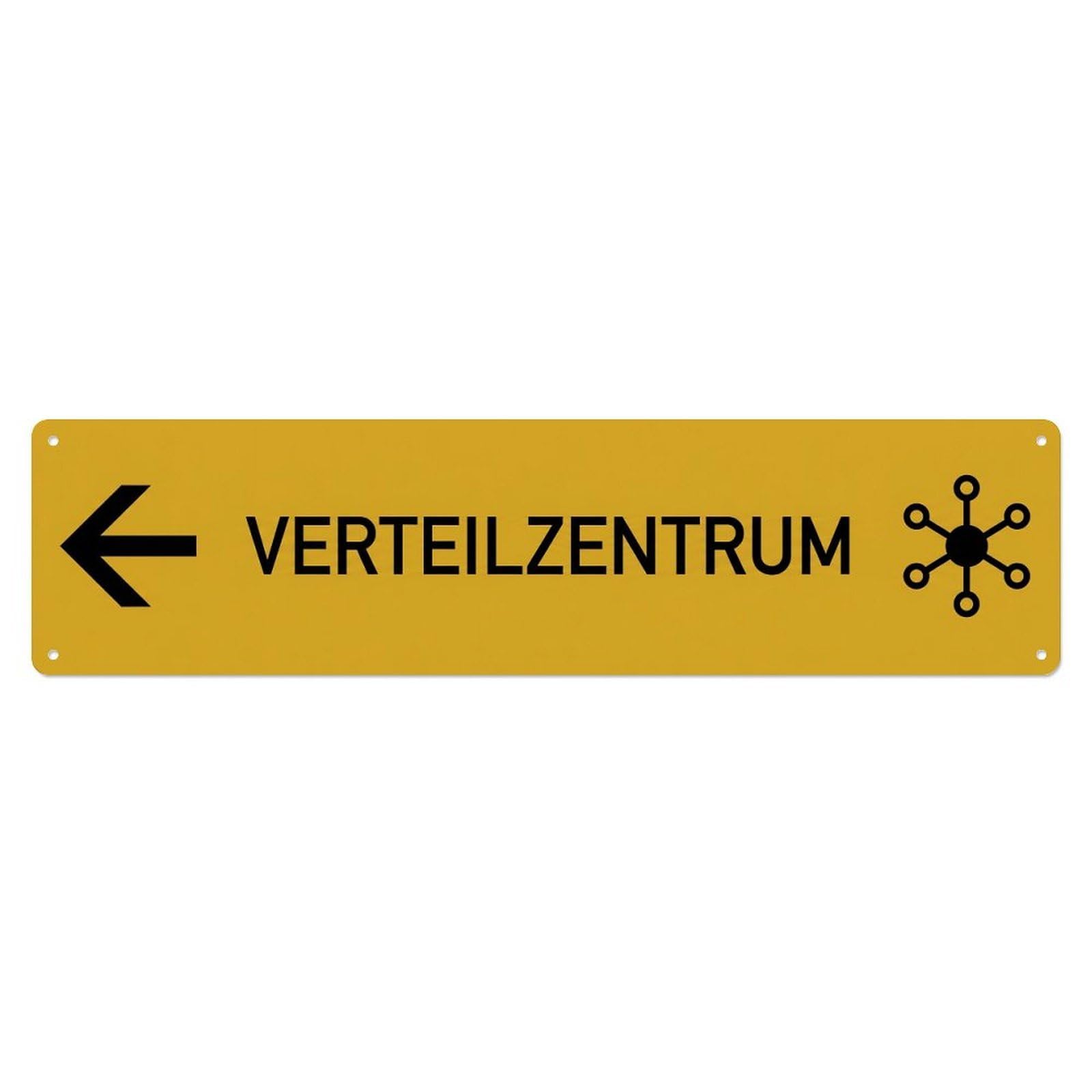 Olhnbad 4X16inch(10X40cm) Verteilzentrum Left Arrow Marker Metal Tin Sign