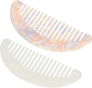 HEALLILY 2 peças pente de dente largo tartaruga pente desembaraçador de cabelo acetato de celulóide pente desembaraçador pente penteado pente de bolso pente de cabelo seco molhado para homens mulheres