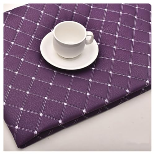 Tissu en similicuir matelassé imperméable en vinyle violet pour sellerie durable