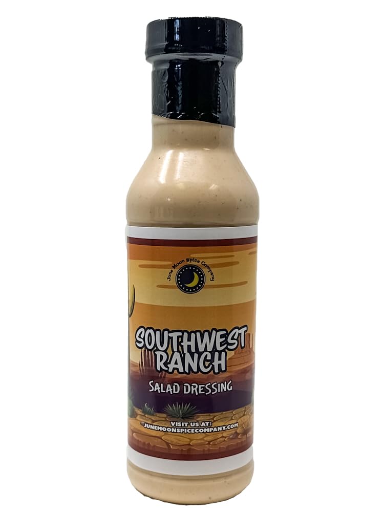 Southwest Ranch Salad Dressing | 12 Fluid Ounce Bottle with Flavor Lock Cap | Low Cholesterol | Crafted in Small Batches | Premium | Southwest Ranch Salad Dressing – A Bold Twist on Classic Flavor!