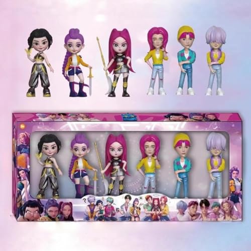 Figura de K-Pop De-Mon Hunters, Set de miniaturas para Fans de Hunters, Regalos de cumpleaños para la Oficina, decoración de Oficina, Figura de Hunter (B-6 Piezas)