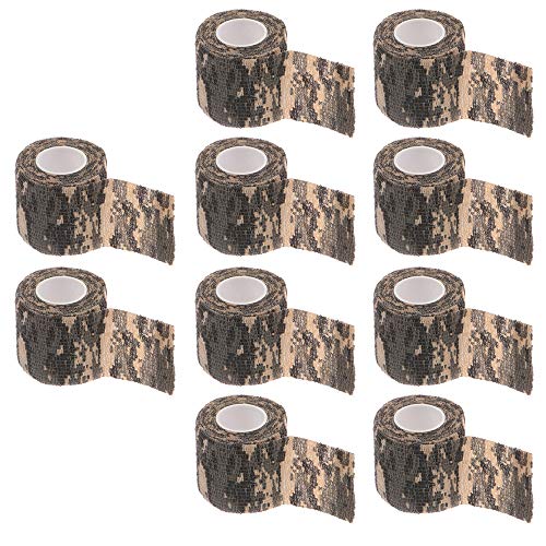 Mdurian 10 X Cinta de Camuflaje Bendaje Adhesiva Elástico Banda Venda Camo Cinta Protector para Militar Caza 4.5mx5cm Cover