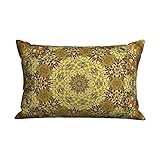 Fundas De Cojines Medallón De Brújula con Mandala Flower Retro Bohemio Fundas De Cojín con Cremallera Oculta Decoración Funda De Almohada para Coche, 40x60cm