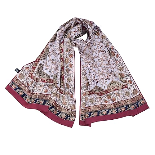 Écharpe de soie respirante pour femme foulard crêpe long idéal pour soirée