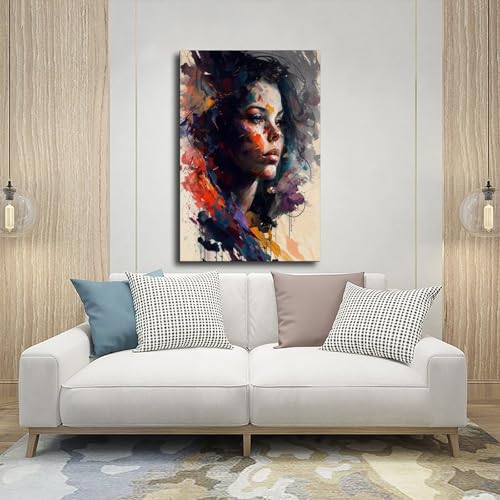 Poster abstrait portrait féminin graffiti pour exprimer votre style