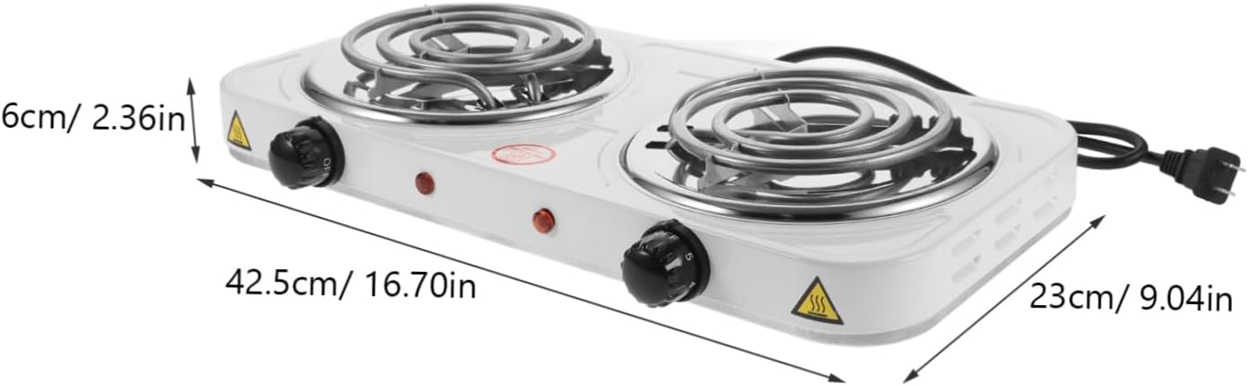 Ciieeo 2000w Stove Double Burner Countertop Temperature Control Stainless Steel Lightweight Kitchen Cooking Camping Us Plug