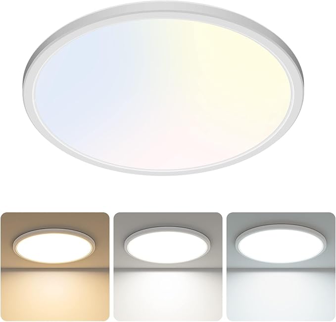 libtit libtit Led plafondlamp 24 W, heldere plafondlamp 2400 lm groot Ø32 cm, (warm wit neutraal wit koud wit), platte plafondlamp woonkamer, moderne dunne keukenlamp voor plafond slaapkamer badkamer hal