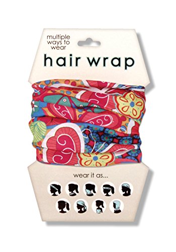 Spoontiques Butterflies Mod Print Hair Wrap - Multifunctional Bandanna, Headband, Hair Tie, Gaiter, and Scarf