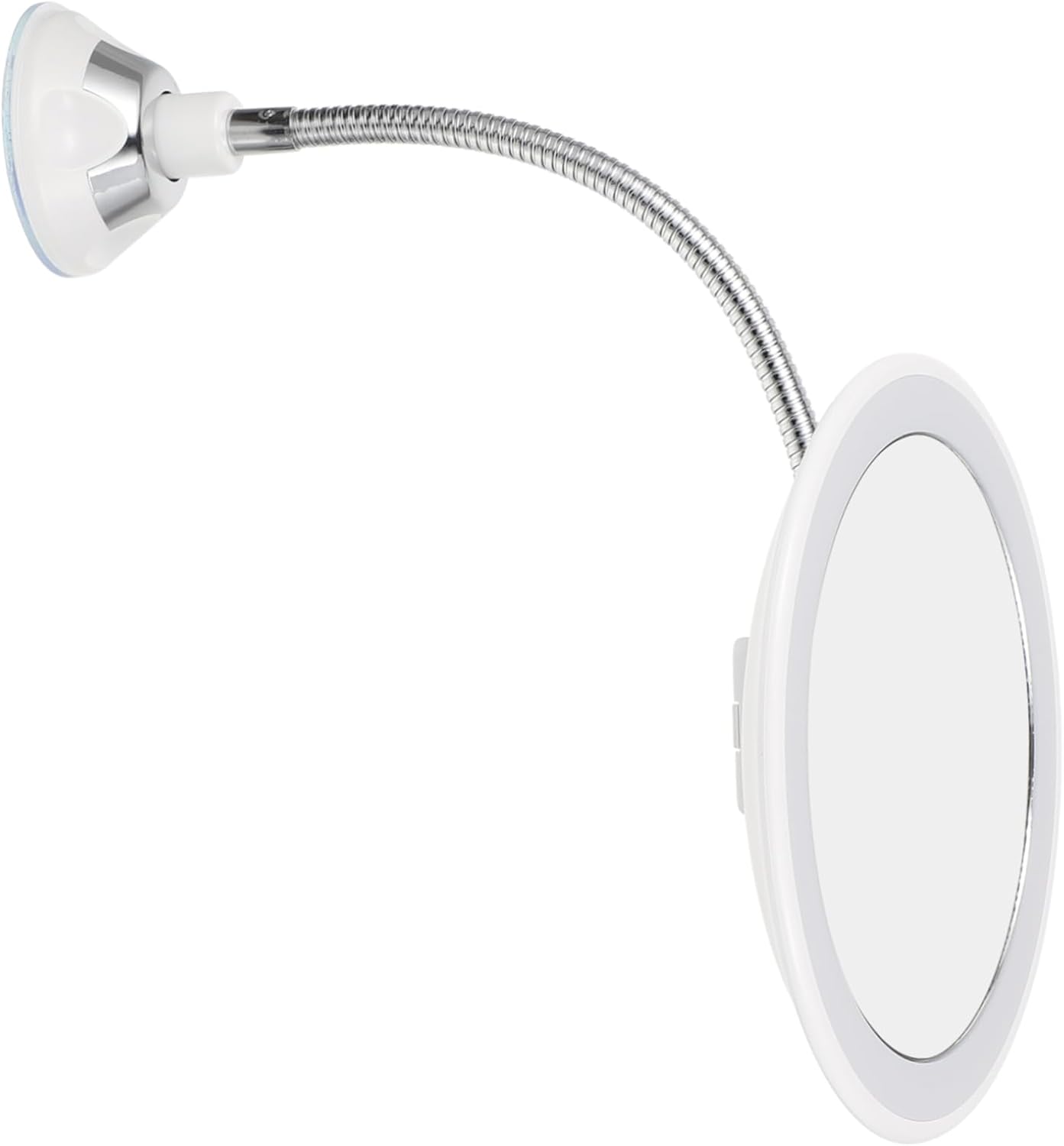 10X Magnifying Suction Cup Makeup Mirror LED Lights 360-Degree Rotation Compact Vanity Mirror for Daily Use for Bathroom and Travel