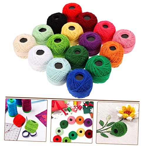 Hilos de bordar multicolor STOBOK 16 rollos kit DIY miniatura 5
