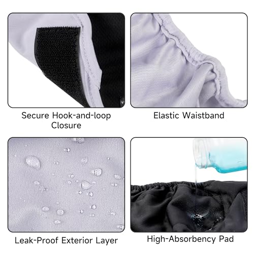 Image of Paw Legend Washable Reusable Female Dog Period Diapers for Heat Doggie Puppy Diapers for Female Dogs (3 Pack, X-Small)