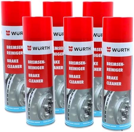 Wuerth WÜRTH Limpiador de Frenos 500 ml – Pack de 6 Unidades | Limpieza Técnica Rápida de Pastillas, Discos y Superficies Metálicas | Uso Profesional y Automoción