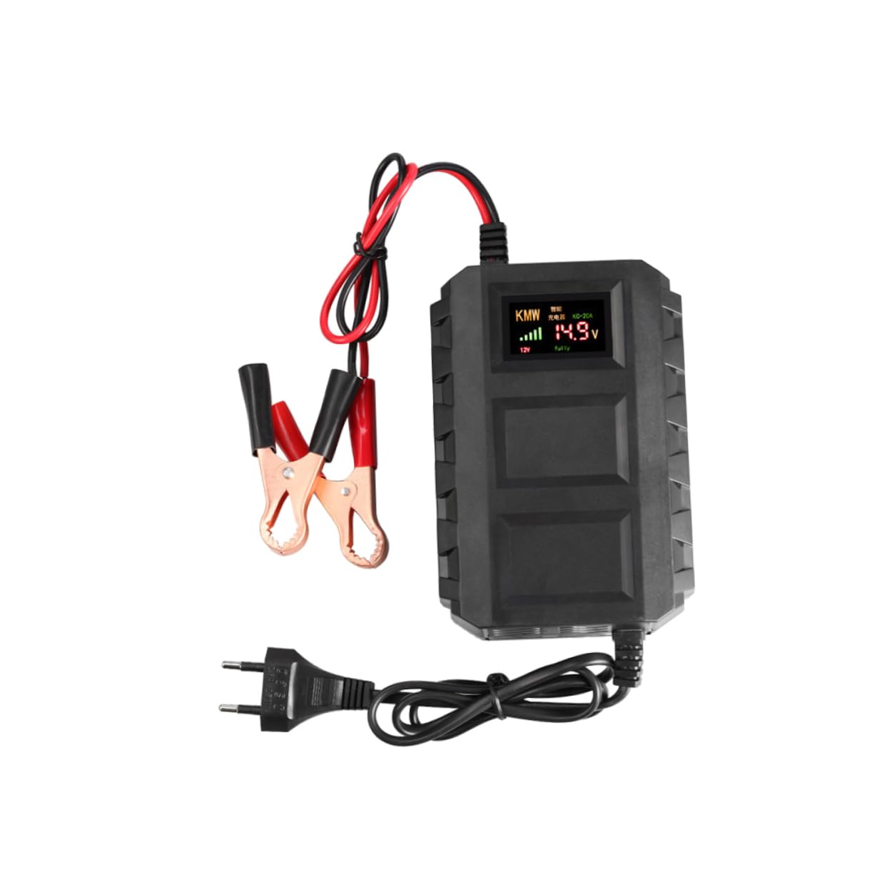 Caricabatterie Batteria Auto 12v 20a Nero in Plastica