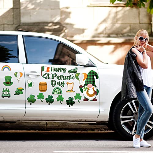 25 Pcs St. Patrick's Day Gnomes Refrigerator Magnets Irish Party Shamrock Decor For Fridge Leprechaun Lock Magnetic Refrigerator Decorations Irish Magnet Sticker For Kitchen Car Door #TOP4