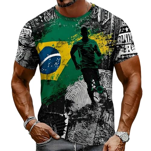 Camiseta de fútbol para hombre, camiseta de fútbol, camiseta informal, transpirable, manga corta, camiseta de verano, cómoda camiseta de entrenamiento, Verde H, XL
