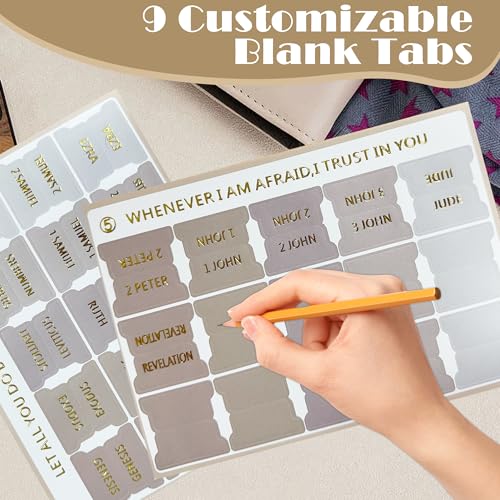 75 Stück Bible Tabs, Laminierte Selbstklebende Bibel-Tabs als Griffregister, Bibelregister für Frauen, Bibel Marker & Bibel Zubehör für Bible Study, Studium, Journal und Markierungen