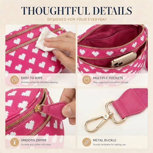 Image of Womens Crossbody Bag, Spacious Nylon Bum Bag Trendy Shoulder Purse with Adjustable Strap Zipped Travel Essentials