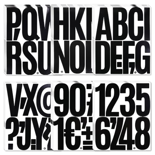 BINLINHONGO 5 Inch Large Letter Stickers, 30 Sheets Self-Adhesive Vinyl Alphabet Sticker Decals for Mailbox, Bulletins Boards, Home and Outdoors, Black