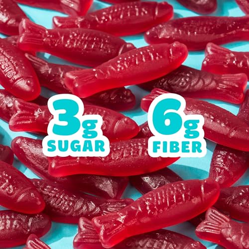 Image of SmartSweets Sweet Fish, Low Sugar Gummy Candy, 1.8oz Bags, 12 Pack