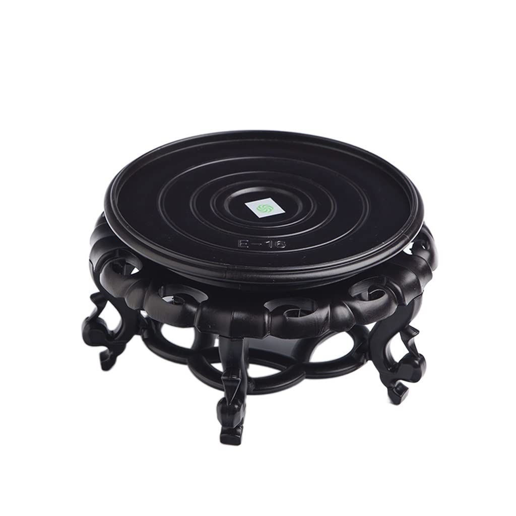 TEESONG Bonsai Pedestal Bonsai Display Stand Round FishTank Base Bottom Tray Vase Strange Stone Handicraft Ornaments Retro Style Flower Vase Pedestal Display Stands(14cm)
