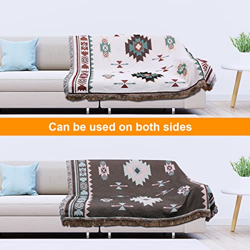 Kkuyt Aztec Blanket, Oversized Boho Throw Blanket With Fringe, Southwestern Geometric Tapestry Vintage Woven Throw Blankets, Double-Sided Home Decor For Couch Sofa Chair Bed Travel (51" X 63") #TOP4