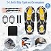 Tomaje 24 Spikes Crampons for Shoes, Anti Slip Ice Cleats for Shoes and Boots, Traction Ice Snow Grip with Stainless Steel Spikes and Silicone Men Women for Hiking, Walking, Climbing, Jogging,Fishing