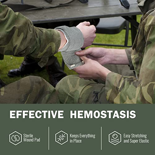 Israeli Bandages, Hemostatic Compression Bandage with Sterile Double