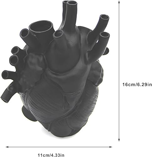 Miniatura 7 de BVCED Jarrón anatómico con forma de corazón jarrón creativo con forma de corazón humano florero de resina maceta de escritorio escultura de resina