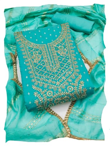 Image of LATEST DRESS MATERIAL FOR WOMEN FEBRIC TYP CHANDERI SILK