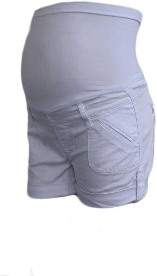 Bella.Vida Women's Soft Over-Belly Maternity Shorts, Coral, Mint, or White