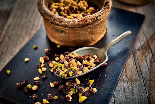 RUF Natürliches Topping mit Pistazien, Haselnüssen, Kakaokernen, ohne künstliche Zusatzstoffe, lecker auf Porridge, Müsli, glutenfrei und vegan, 30g