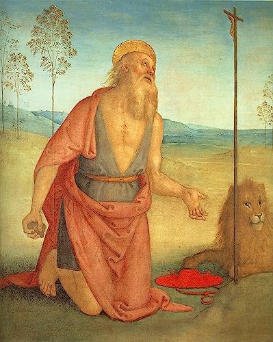 Pintura sobre lienzo de alta calidad:          Santo de Pietro Perugino en elegante formato 60x90cm