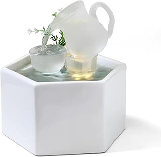 Tabletop Fountain Indoor Relaxing Tabletop Fountain Waterfall Flowing Fountain Desktop Circulating Water Ornament