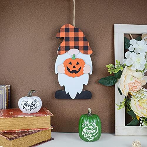 Winder Gnome Decor Home Sign Wall Hanging & Table with 8-PC Wooden Interchangeable DIY Seasonal Icons for Front Door Garden Holiday Spring Veterans Day 4th of July Halloween Christmas Decorations