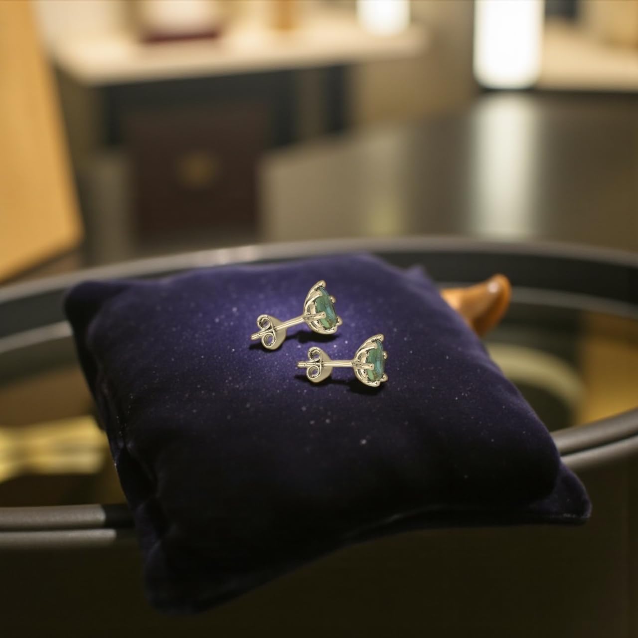 GARVIS Color-Changing Diaspore Drop Set: 925 Sterling Silver Chain and Studs; Natural Rare Turkish Stone Sultanit: Elegant Jewelry Gift for Women - Image 4