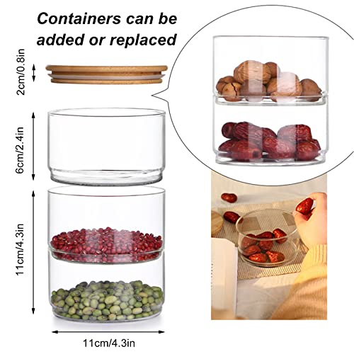 Barattoli di vetro impilabili con coperchi in