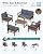 SERWALL HDPE Patio Conversation Set, 6-piece Sectional Outdoor Furniture Set, All Weather Outdoor Couch Set Patio Furniture Set for Deck, Lawn, Grey Frame with Grey Cushion