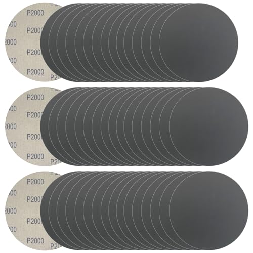 Image of 6 Inch 50 Pcs Wet Dry Sanding Discs Hook and Loop, 2000 Grit Sandpaper Automotive Wood Metal Polishing & Sanding, Silicon Carbide Sand Paper for Random Orbital Sander (Grit 2000)