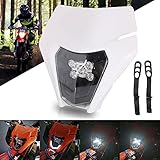 JFG RACING Dirtbike - Faros delanteros de motocicleta LED universales para carenado para K.T.M la mayoría de motocicletas Dirt Bike Motocross Enduro Supermoto-Blanco